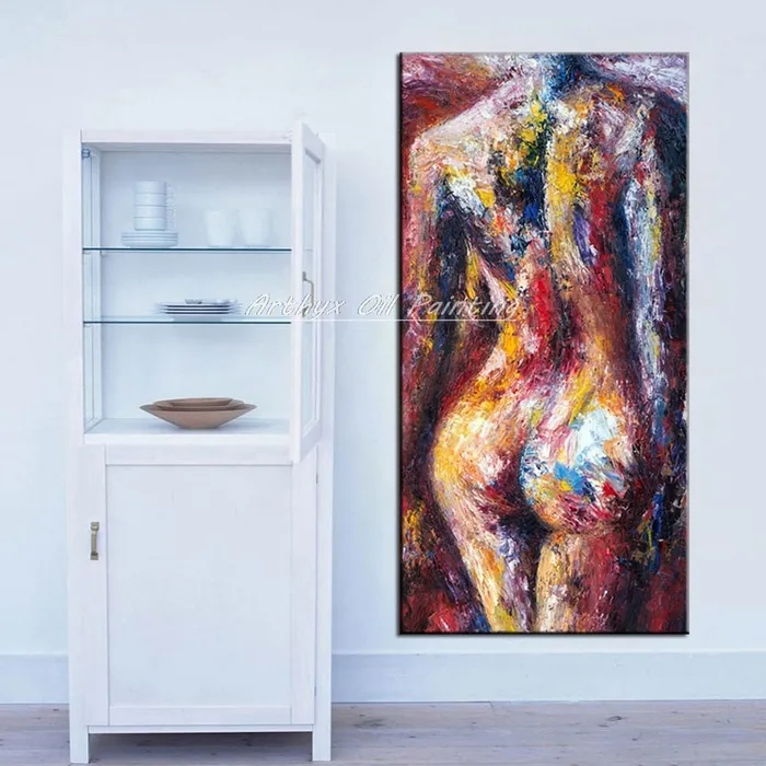 ShhhOb Female Sex Toys Stunning naked rear aspect portrait abstract pastel on canvas