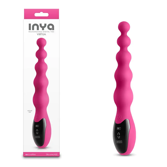 ShhhWndsr Anal INYA Virtua 239 cm USB Rechargeable Beaded Anal Vibrator Pink