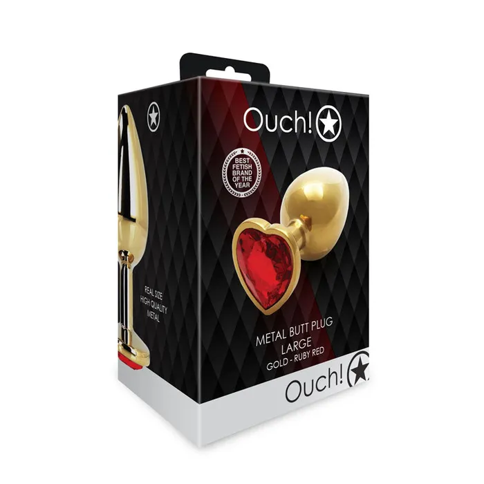 ShhhWndsr Anal OUCH Heart Gem Gold Butt Plug Large ShhhWndsr Anal OUCH Heart Gem Gold Butt Plug Large