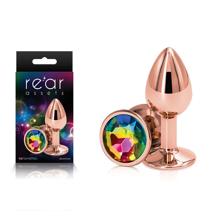 ShhhWndsr Anal Rear Assets Rose Gold Small Rose Gold Small Metal Butt Plug with Rainbow Gem Base ShhhWndsr Anal Rear Assets Rose Gold Small Rose Gold Small Metal Butt Plug with Rainbow Gem Base