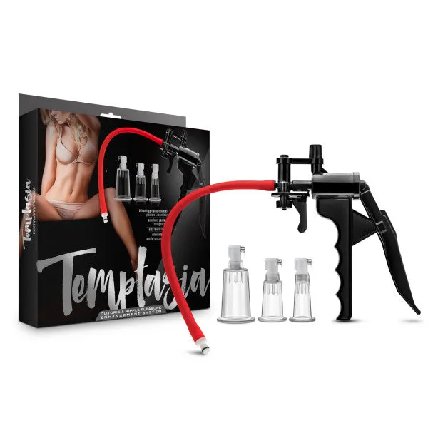 ShhhWndsr Female Sex Toys Temptasia Clit Pleasure Enhancement System Clear Pump with 3 Interchangeable Cylinders