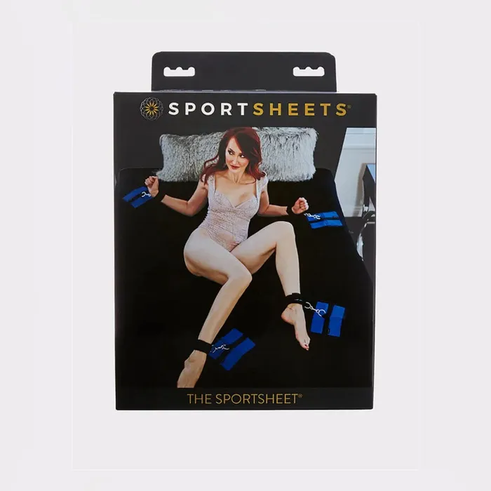 ShhhWndsr Restraints SPORTSHEETS The Sportsheet Black QUEEN Size with Integrated Cuffs