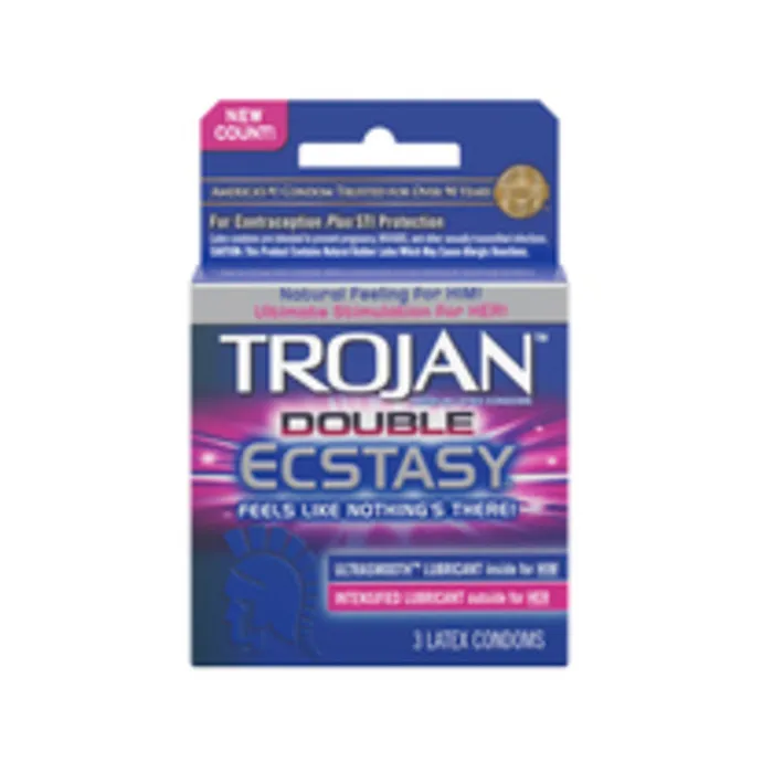 Trojan Double Ecstasy 3 Pack Latex Condoms Fairvillacom Dildos