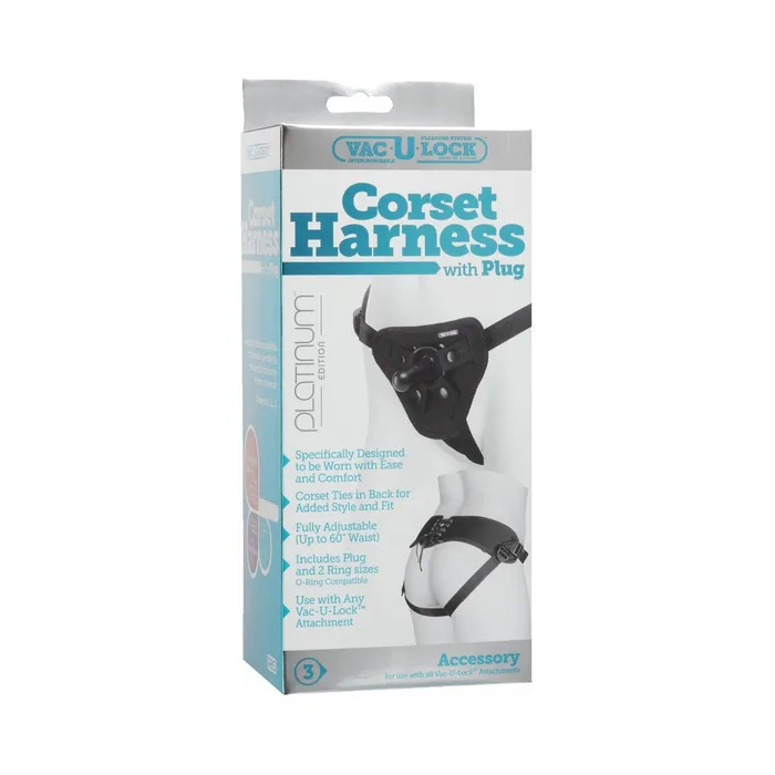 VacULock Corset Harness Black Fairvillacom Dildos