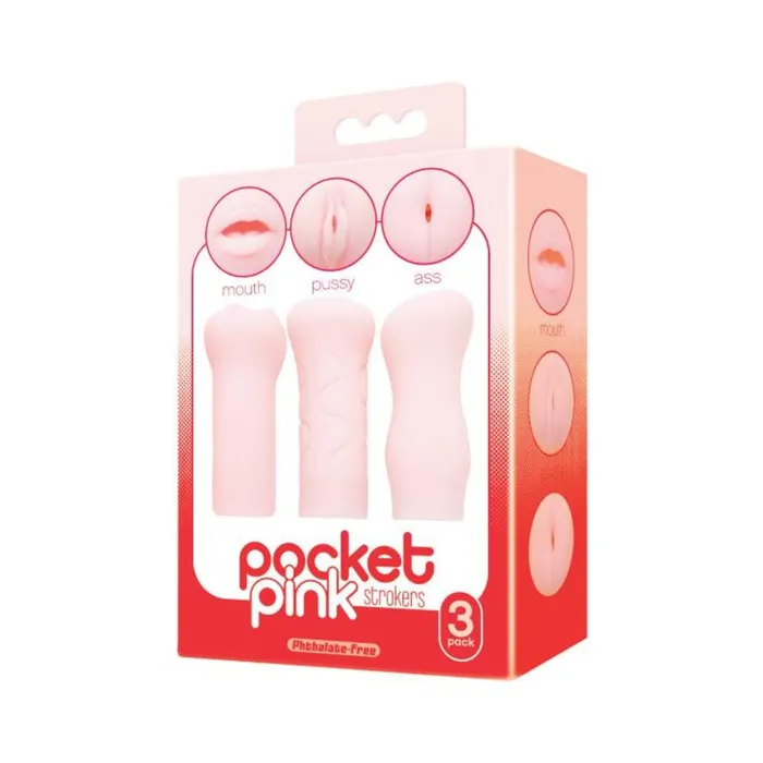 Vibrators Pocket Pink Strokers 3 Pack Fairvillacom
