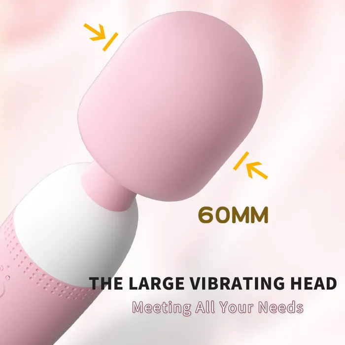 Wand Vibrator with Licking Tongue Vibrating Head Amovibe Female Sex Toys