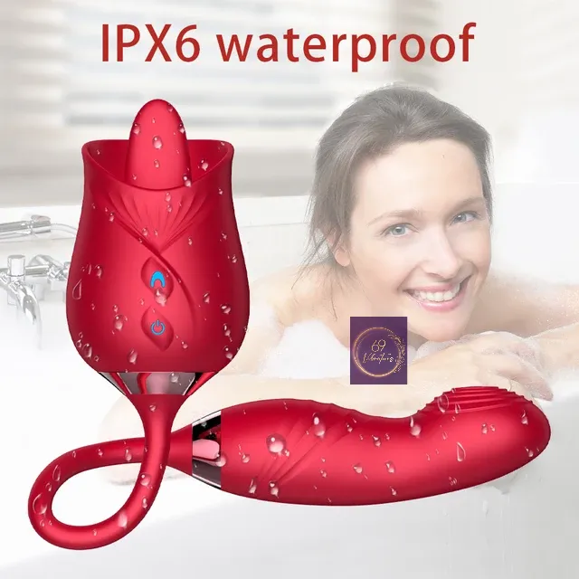 69 Vibrations Kenya Female Sex Toys Rose Licker with Gspot Vibrator