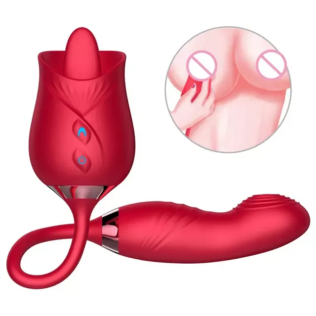 69 Vibrations Kenya Female Sex Toys Rose Licker with Gspot Vibrator