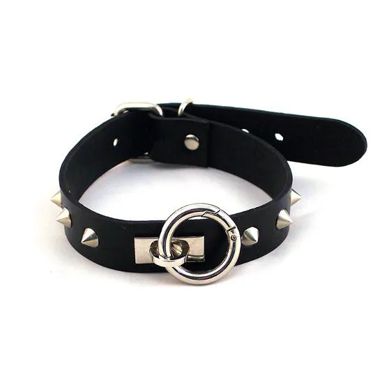Anal Rouge Garments Rouge Garments ORing Thin Studded Collar Black