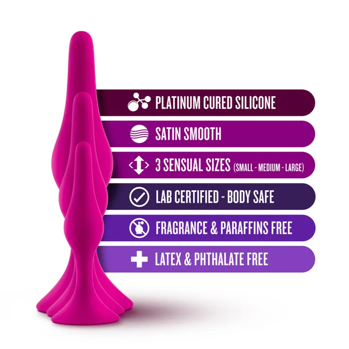 Blush Novelties Anal Blush Novelties Luxe Beginner Silicone Butt Plug Kit Blush Novelties Anal Blush Novelties Luxe Beginner Silicone Butt Plug Kit