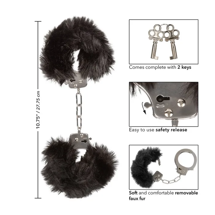 California Exotic Anal Ultra Fluffy Furry Cuffs Black