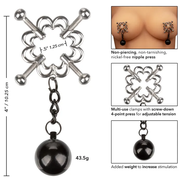 California Exotic Female Sex Toys Nipple Grips 4 Point Weighted Nipple Press California Exotic Female Sex Toys Nipple Grips 4 Point Weighted Nipple Press