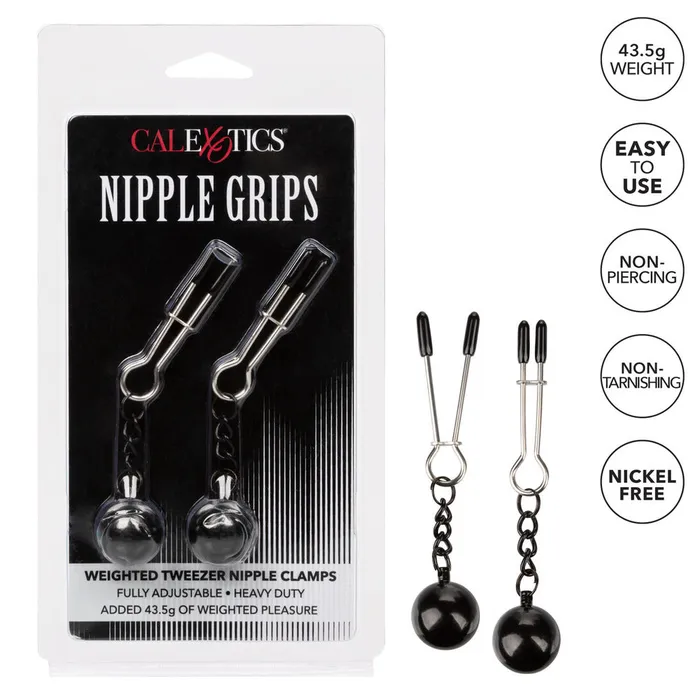 California Exotic Female Sex Toys Nipple Grips Weighted Tweezer Nipple Clamps California Exotic Female Sex Toys Nipple Grips Weighted Tweezer Nipple Clamps