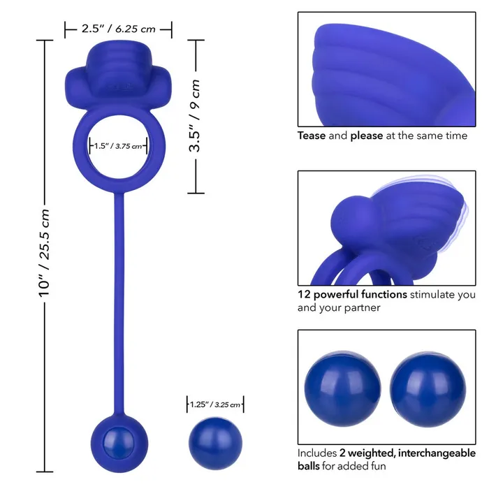 California Exotic Rechargeable Dual Rockin Rim Enhancer Cock Ring Male Sex Toys