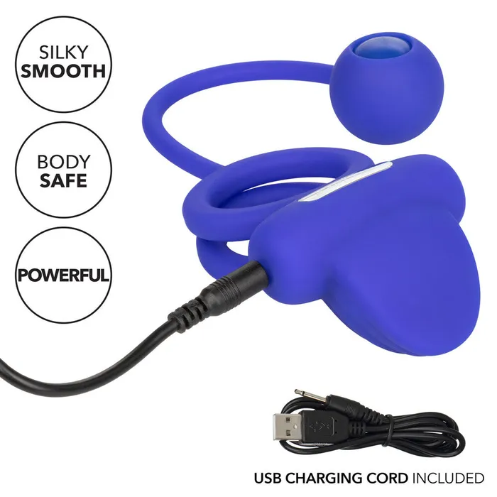 California Exotic Rechargeable Dual Rockin Rim Enhancer Cock Ring Male Sex Toys