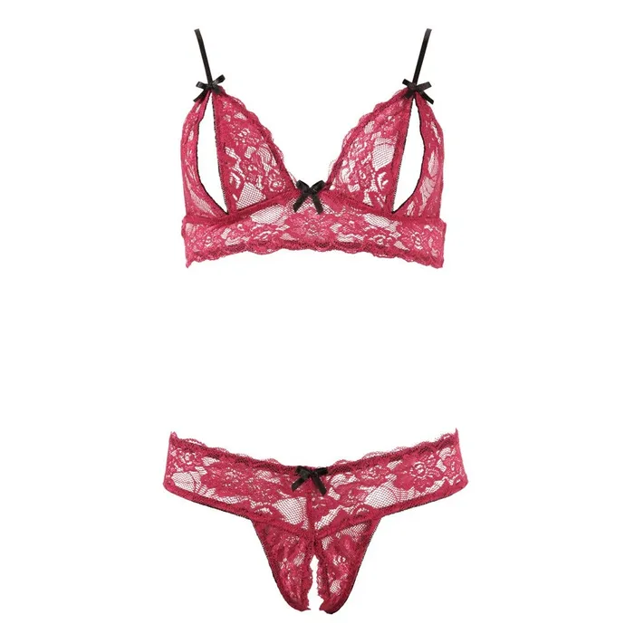 Cottelli Bra Set Open Cup and Crotchless Set Cottelli Collection Anal Cottelli Bra Set Open Cup and Crotchless Set Cottelli Collection Anal
