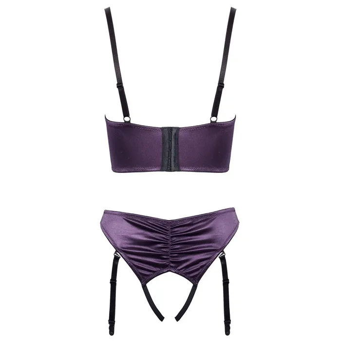 Cottelli Collection Anal Cottelli Satin Quarter Cup Bra Set