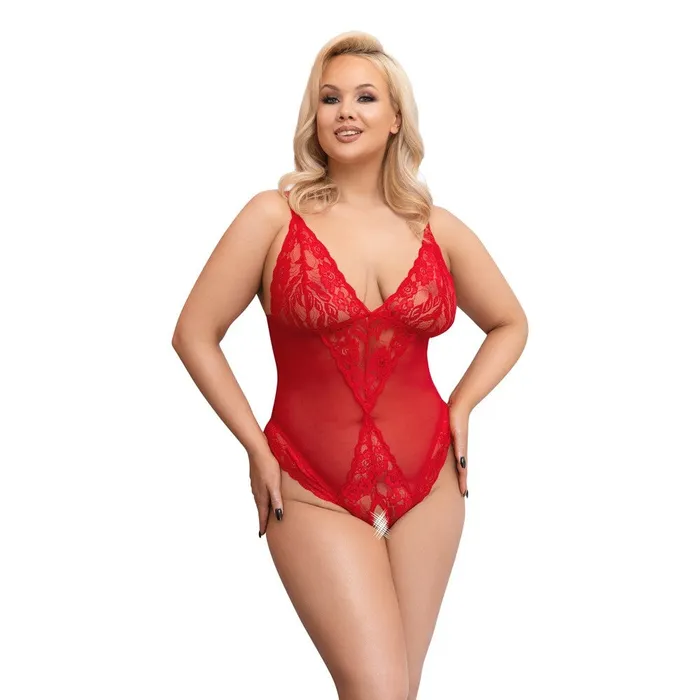 Cottelli Curves Crotchless Body Red Cottelli Collection Anal