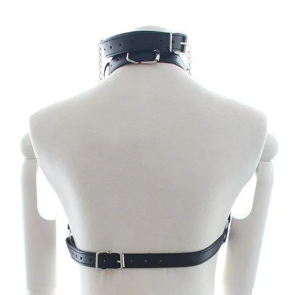 Couples Kinkstasy The Bad Sub Bondage Harness w O Ring Gag Nipple Clamps Slave Collar