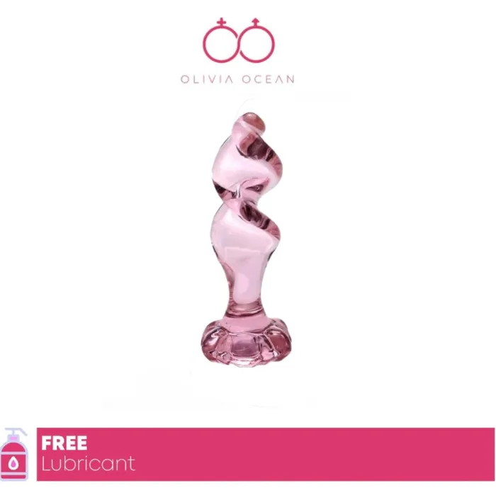 Crystal Flower Twisted Glass Butt Plug Olivia Ocean Anal