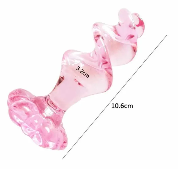 Crystal Flower Twisted Glass Butt Plug Olivia Ocean Anal