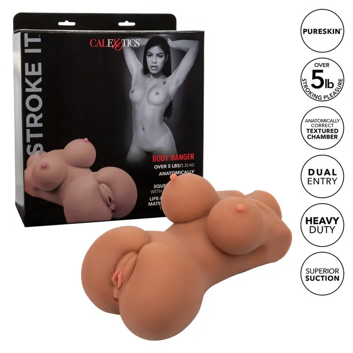 Dildos California Exotic Stroke It Body Banger Flesh Brown