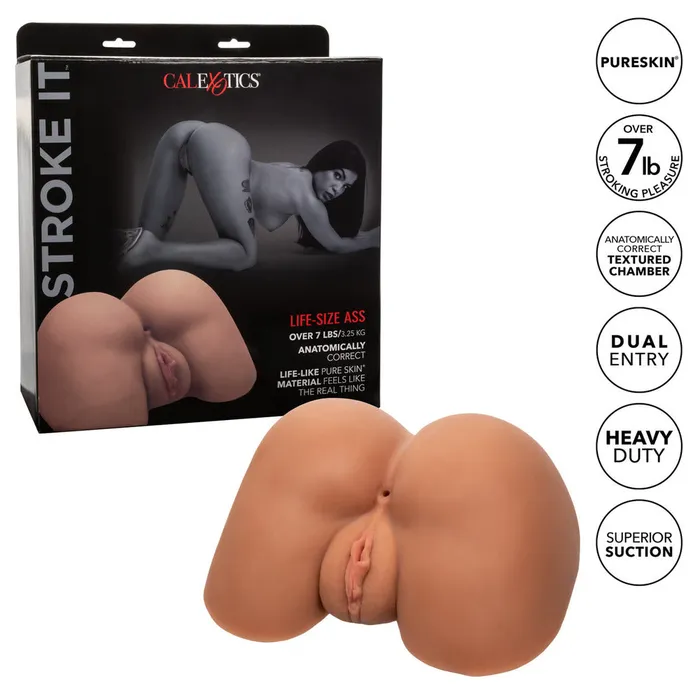 Dildos California Exotic Stroke It Life Size Ass Flesh Brown