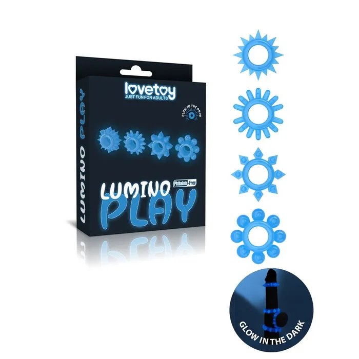 Dildos Lovetoy Lovetoy Glow In The Dark Lumino Play Cock Rings X4