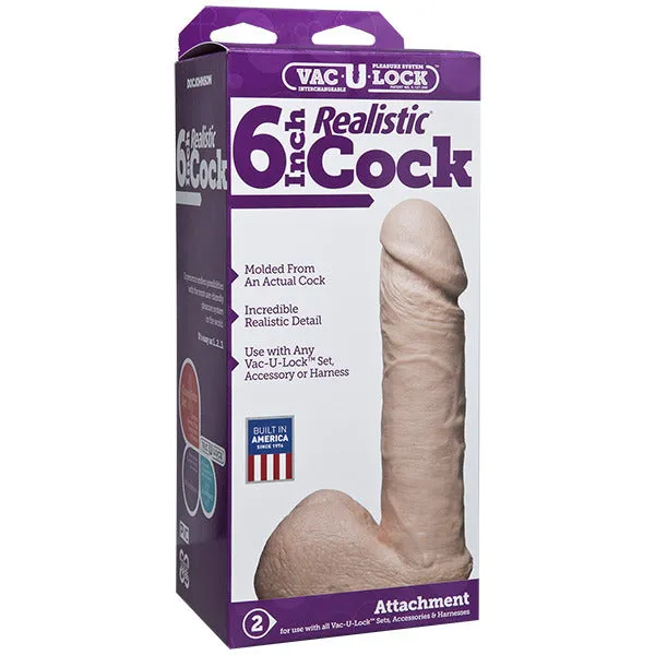 Doc Johnson Female Sex Toys VacULock 6 Inch Realistic Dildo Attachment Doc Johnson Female Sex Toys VacULock 6 Inch Realistic Dildo Attachment