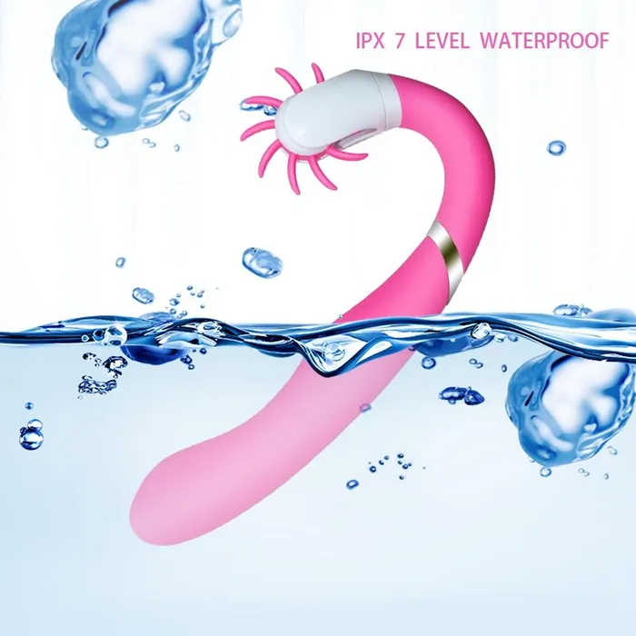 Female Sex Toys Kinkstasy Double Action 12 Speed Vibrator and Clitoris Oral Sex Simulator