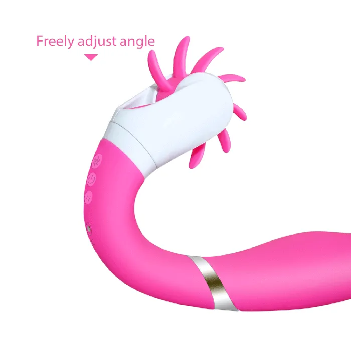Female Sex Toys Kinkstasy Double Action 12 Speed Vibrator and Clitoris Oral Sex Simulator