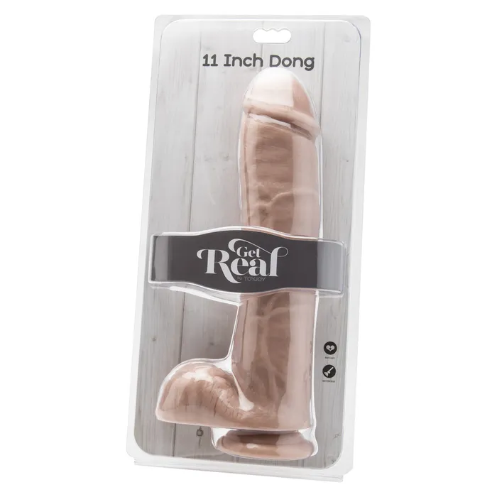 Get Real 11 Inch Dildo Dong With Balls ToyJoy Flesh Pink Coloured Toy Joy Sex Toys Dildos