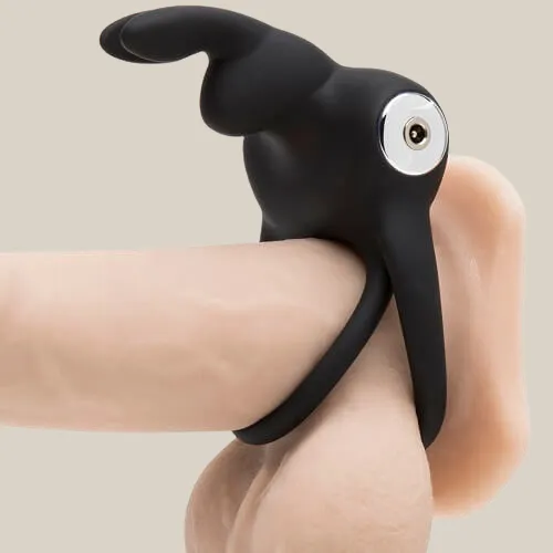 Happy Rabbit Couples Stimulating USB Rechargeable Rabbit Love Ring Black Happy Rabbit Vibrators