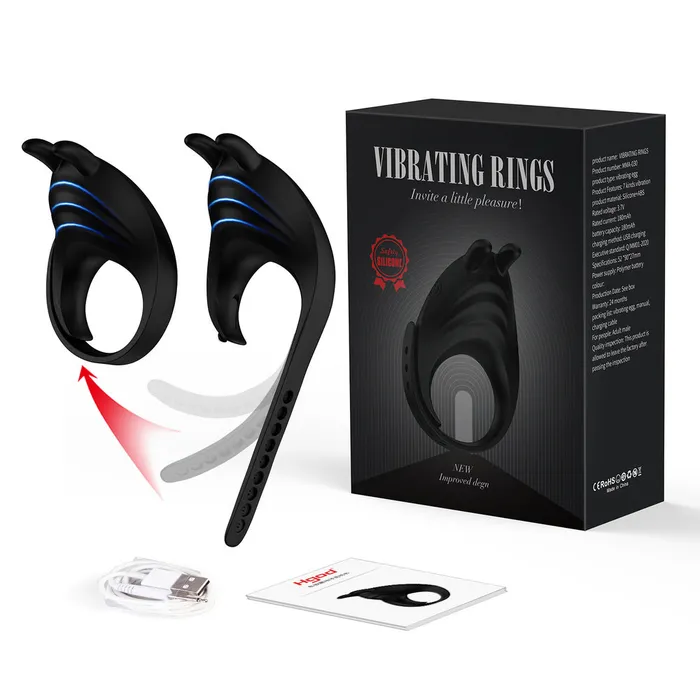 Hgod Male Sex Toys Adjustable Silicone Vibration Cock Ring