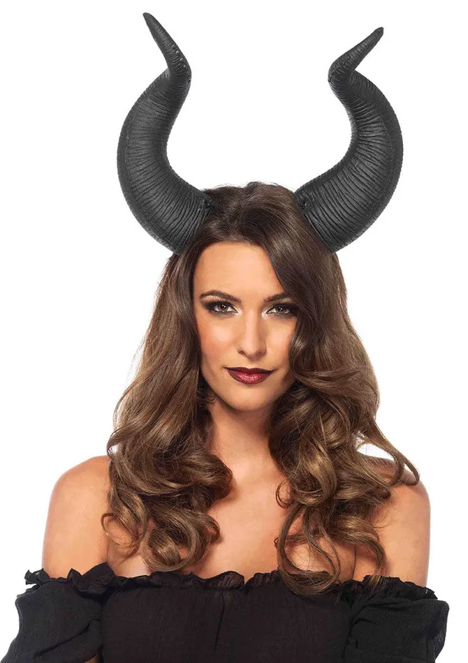 Kinkstasy Anal Latex Animal Horn Head Piece Black