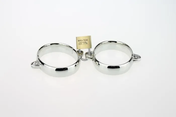 Kinkstasy Hinged Strict Stainless Steel Handcuffs Dildos