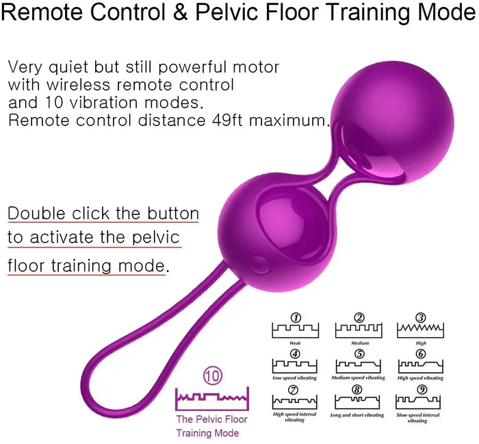 Kinkstasy Luxury Vagina Tightner Ben Wa Balls w Remote Control Kegel Exercise GSpot Enhanced Stimulation Female Sex Toys