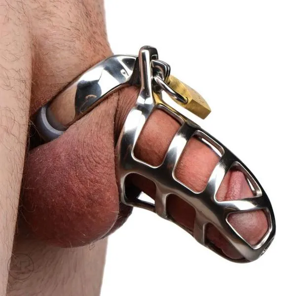 Kinkstasy Male Sex Toys The Cold Steel Cock Cage Male Chastity Device