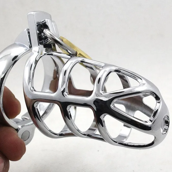 Kinkstasy Male Sex Toys The Cold Steel Cock Cage Male Chastity Device