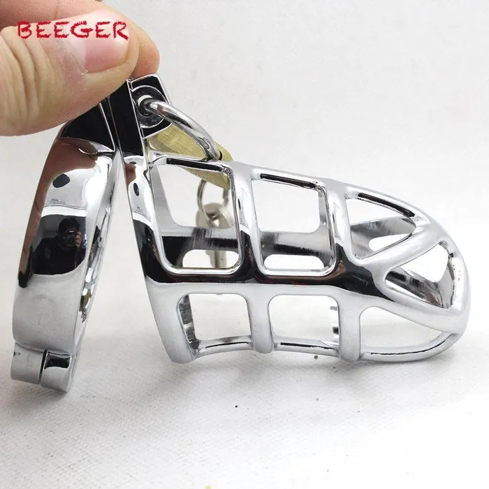 Kinkstasy Male Sex Toys The Cold Steel Cock Cage Male Chastity Device