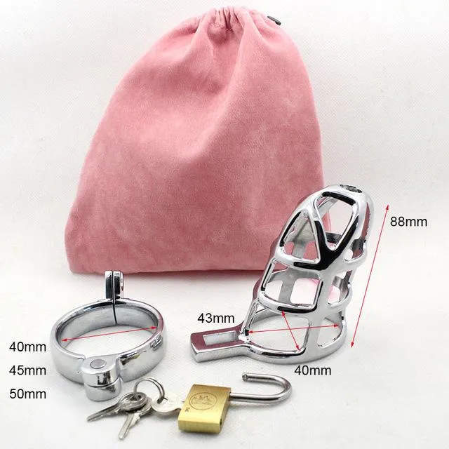 Kinkstasy Male Sex Toys The Cold Steel Cock Cage Male Chastity Device
