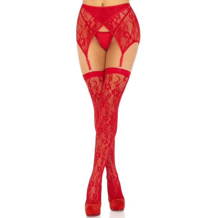 Leg Avenue Lingerie Leg Avenue Lace Stockings and Garterbelt Red Vibrators Leg Avenue Lingerie Leg Avenue Lace Stockings and Garterbelt Red Vibrators