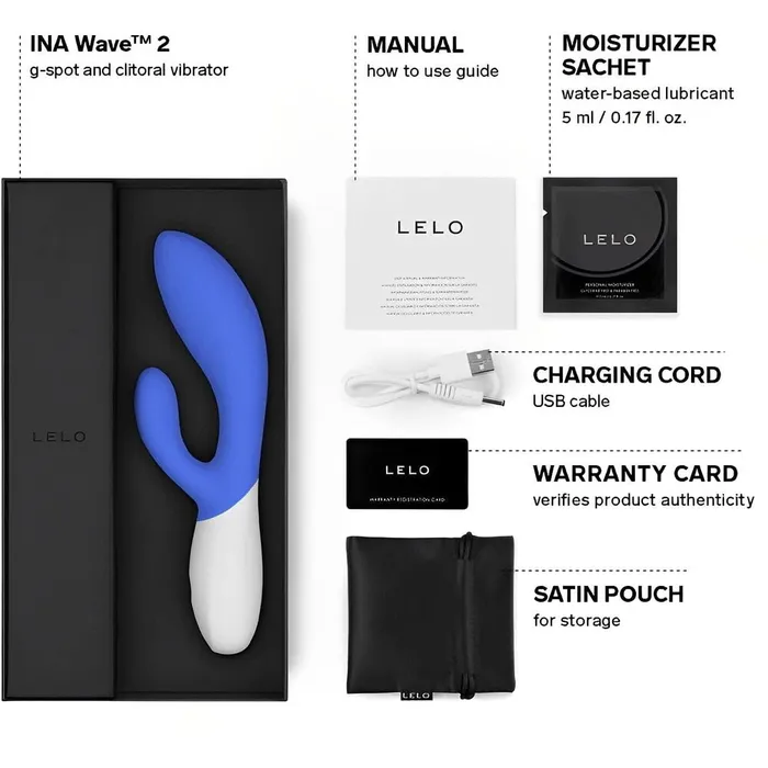 Lelo Ina Wave 2 Luxury Rechargeable Vibe Blue Lelo Vibrators Lelo Ina Wave 2 Luxury Rechargeable Vibe Blue Lelo Vibrators