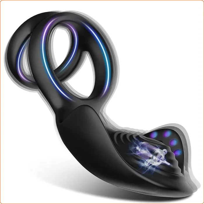 LoveLife SexToys Male Sex Toys Rechargeable Silicone Dual Penis Ring