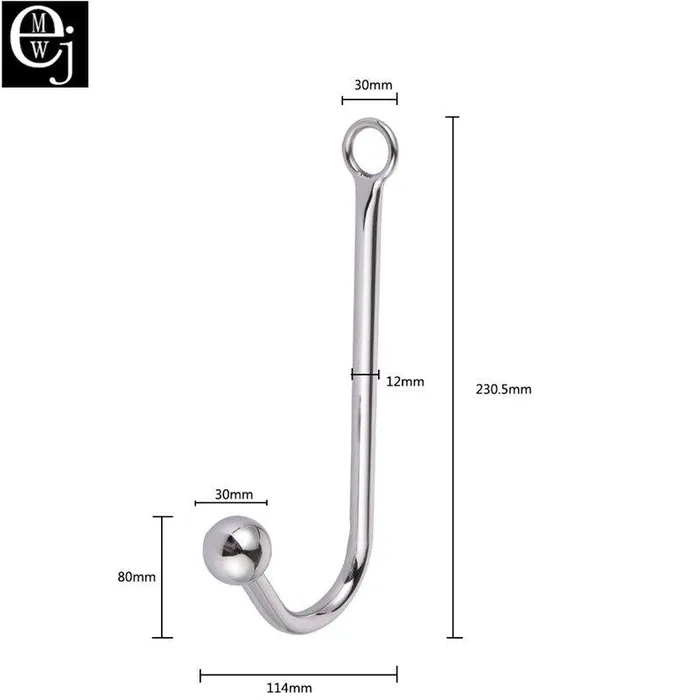 Male Sex Toys Kinkstasy Mix Match Cold Steel Anal Hook