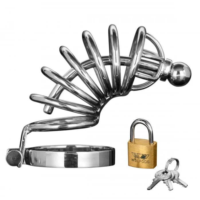 Male Sex Toys Master Series Asylum 6 Ring Locking Chastity Cage