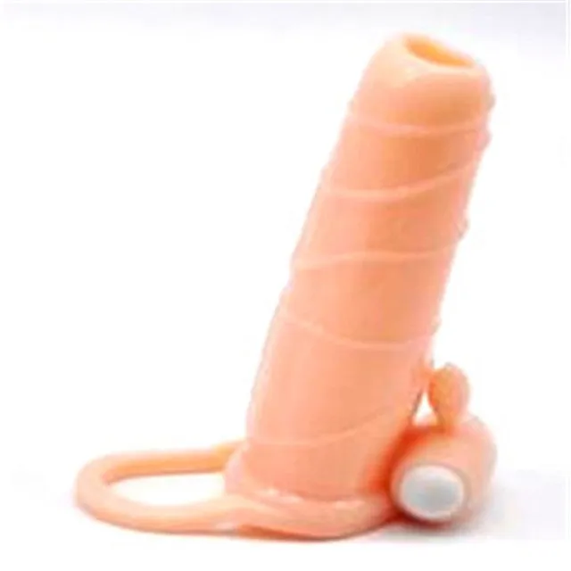 Male Sex Toys Silicone Penis Enlargement Vibrating Sleeve Multi Colors Kinkstasy