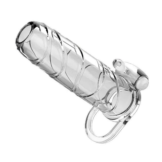 Male Sex Toys Silicone Penis Enlargement Vibrating Sleeve Multi Colors Kinkstasy