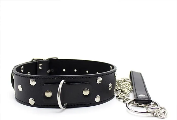 Male Sex Toys Submissive Neck Collar with Chain Leash 69 Vibrations Kenya