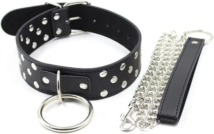 Male Sex Toys Submissive Neck Collar with Chain Leash 69 Vibrations Kenya